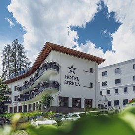 Mountainbikehotel: Aussenansicht Sommer - Hotel Strela