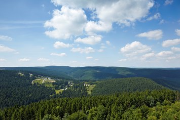 Mountainbikehotel: Aussicht aus dem AHORN Panorama Hotel Oberhof auf den Thüringer Wald. - AHORN Panorama Hotel Oberhof